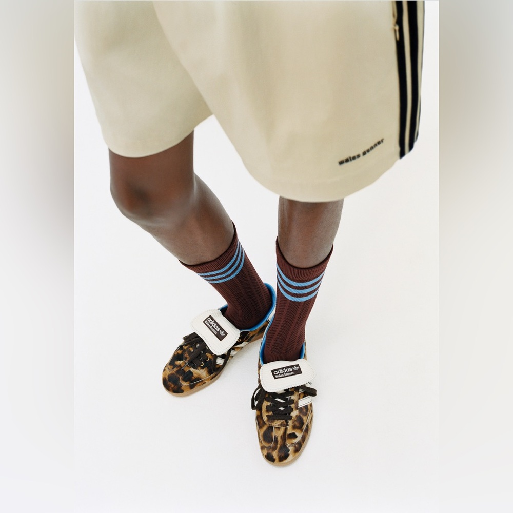 WALES BONNER X ADIDAS Pony Hair Leopard & Blue Interior Samba Shoe Sneakers Sz 8 - Picture 7 of 16